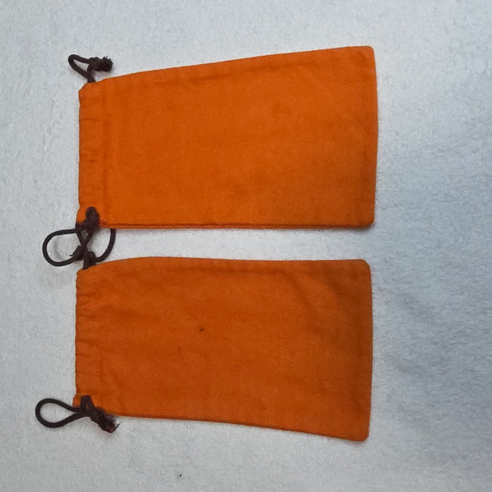 Authentic Used Hermes Orange Drawstring Storage B… - image 2